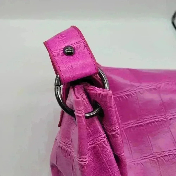 BCBGENERATION Jumbo Purple Black Tote Bag Zipper / Pockets Snap Button Medium - Picture 9 of 13